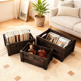 HFYFYXGS Wooden Storage Crates Set of 3 Nesting Wooden Box for Home Decor