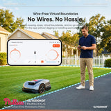 Sunseeker X3 Plus Robot Lawn Mower, Wire-Free Robotic Mower for 0.3 Acre, RTK + Vision AI Navigation, Vision AI Obstacle Avoidance, Ride-on-Edge Cutting, App Control.Multi-Zone Management