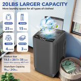 Nictemaw Portable Washing Machine, 20Lbs Capacity Portable Washer Machine, 2.8Cu.ft Washer and Dryer Combo with 10 Programs 8 Water Levels Compact Laundry Machine for Apartment, Dorms, RV