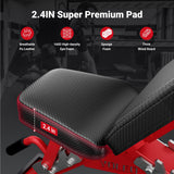 YOLEO Commercial Adjustable Weight Bench - MAX 2300LBS  Home Gym, Decline/Flat/Incline Bench Press 2.4" Thick Pad (6-Step Assembly) (Weight Bench Black)