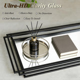 DAOYIJIAJU Full Length Mirror with Geometric Metal Frame, 67"x26" Art Deco Wall Mirror, Large Rectangle Accent Mirrors for Entryway Hallway Living Room Cloakroom, Horizontal or Vertical Hanging