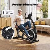 MERACH Recumbent Exercise Bike, High-end Recumbent Bike for Home, Light Commercial Recumbent Bikes for Seniors Adults, Magnetic Recumbent Stationary Bike with Smart Bluetooth and Exclusive App, LCD, Heart Rate Handle MERACH