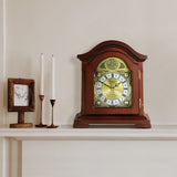 Bedford Clock Collection Redwood Mantel Clock with Chimes