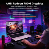 NIMO 15.6 Light Gaming-Creator-Laptop, 8-Core AMD R7-8745HS 32GB RAM 1TB SSD (Beat i7 1360P up to 4.9GHz) Radeon 780M, FHD 100W Fast PD for Video Editing, AI Tasks & Remote Streaming, 2-Yr Warrany