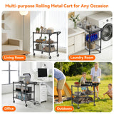 NTE 3 Tier Heavy Duty Utility Cart on Wheels, 990Lbs Rolling Wire Cart