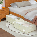 EE-RoomWorld Under Bed Storage with Wheels, No Assemble Required 10 inches height Under Bed Storage bins,Large capacity Rolling Underbed Shoe Storage containers，dorm underbed storage drawers