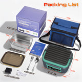 Omboos Cordless Electric Heated Lunch Box, XL 6.3Cups Rechargeable Food Warmer Lunch Box with Self Heating, Smart Timer, Adjustable Temperature, Leakproof, BPA Free, Removable Divider Dark Gray