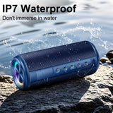 Portable Bluetooth Speaker, Bluetooth 5.4 Wireless Speaker with 20W HD Loud Stereo Sound, 20H Playtime, IP7 Waterproof, LED Lights, TWS Pairing, Built-in Mic, for Outdoor, Party, Home, Gift, Blue