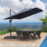PURPLE LEAF Patio Umbrella 9' x 11.5' Rectangle All-Day Shade Control Navy