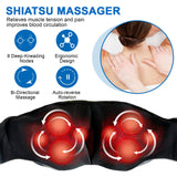 Neck and Shoulder Massager with Heat Shiatsu Back Massage Pillow with 3D Deep Tissue Kneading for Foot, Legs, Body Muscle EAshuhe