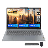 Lenovo IdeaPad Slim 3i 15.6" FHD Laptop, Intel Core 3 N355,8GB LPDDR5 RAM, 288GB Storage(128GB UFS+160GB Docking Station Set), Intel Graphics, Wi-Fi 6, Camera Privacy Shutter, Win 11, Arctic Grey
