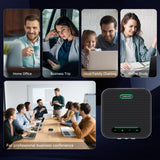 TONGVEO Bluetooth Conference Speaker with Microphone, AI Noise Cancelling USB/Wireless Speakerphone for PC, 4 Mics 360° Voice Pickup, 24H for Zoom, Teams, Home Office Meeting Room