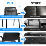 Simple Deluxe Waiting Room Guest Chair No Wheels Set of 2 with Padded Arm Rest, Conference Guests Chair for Reception, Meeting, Lobby, Home Dining, Desk Table Side, 2 Pack