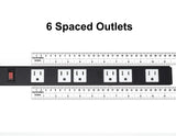 Opentron 10-Pack OT16063 Heavy Duty Metal Surge Protector Power Strip with Mounting Parts 6 White Outlets 3 Feet Power Cord
