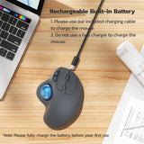 Nulea M501 Wireless Trackball Mouse, Rechargeable Ergonomic, Easy Thumb Control, Precise & Smooth Tracking, Nulea