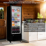 BODEGACOOLER Commercial Beverage Refrigerator, 290L Display Fridge with Soft LED Light, 264 Cans & 120 Bottles Commercial Merchandiser Refrigerator