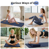 Foldable Yoga Mat, 74"Lx32"Wx1/3"Thick, Folding Exercise Mat, Non-slip Wide Pilates Mats for Home Workout/Travel, Portable Yoga Mat Thick (Navy Blue)