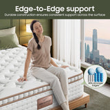 BedStory Queen Mattress 12 Inch - Medium Firm Hybrid Mattress with Optimal Lumbar Support, Reinforced Edges & Motion Isolation - Fiberglass-Free Colchones Queen, CertiPUR-US