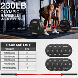 Mikolo 7ft Olympic Barbell, Barbell for Weightlifting and Powerlifting 45lb, Olympic Bar for 1500lbs Capacity, Weight Bar Fit 2” Standard Weights (combo 4)