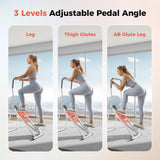 Stair Stepper for Home Gym, Foldable Vertical Climber Workout Machine, 3 levels of adjustable resistance, 350 lbs Capacity Cardio Machine, LCD Monitor, Extended and widened anti-slip footrests (WHITE)