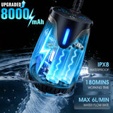 Portable Shower for Camping, 8000mAh Rechargeable Portable Camping Shower Pump with 6.6 Gallons Foldable Bucket, 5 Speed & LED Display,Rinse Kit Portable Outdoor Camping Travel Shower Head-Black