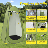 Pop Up Shower Tent for Camping, Portable Outdoor Privacy Shower Tent with 6000mAh Rechargeable Shower (Green)