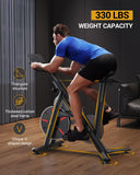 Merach Exercise Bike, Magnetic Stationary Bike with Brake Pad and Exclusive App, Low Noise Indoor Cycling Bike with 300lbs Weight Capacity, Tablet Mount and Fitness Courses for Weight Loss