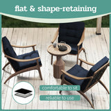 Outdoor Chair Cushions Set of 2, 42x21x4 Inch Patio Cushion for Dining/Rocking Chairs, High Back Soft Seat Pad with Ties