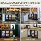 BODEGACOOLER Commercial Bar Cooler With 3 Glass Doors