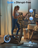 Niceday Elliptical Exercise Machine, Elliptical Machine for Home, Magnetic Elliptical Trainer with 15.5IN Stride, 16 Resistance Levels, 400LBS Loading Capacity Brown