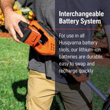 320iL Cordless String Trimmer with 4 Ah Battery and Charger, 16-Inch Straight Shaft Electric Weed Eater with Rapid Replace