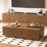 NessCarsti 51.1" Mid-Century Modern Lift Top Coffee Table, Walnut Rectangular Center Table with Hidden Storage & Drawers, for Living Room, Apartment, Office