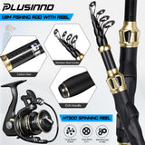 PLUSINNO Fishing Gear,Full Fishing Pole kit Include Fishing Rod and Reel Combo, Fishing Net, Tackle Box with Fishing Lures, Fishing Pliers,Fishing Gifts for Men with Fishing Tool Kit