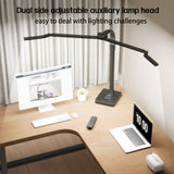 CJJFACA Office Home Desk Lamp,24W Super Bright Eye-Care Desk Lamp,Adjustable Gooseneck Office LED Task Light with Soft Non-Glare Lighting,Suitable for Studying,Reading (Black) (Plus)