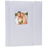 8" x 10" White Overlapping Cover Self-Stick Photo Albums - Case of 6