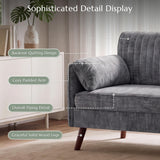 64" Loveseat Sofa, Modern 2-seater Chenille Couch for Living Room, Gray