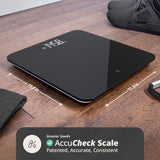 Greater Goods AccuCheck Digital Scale for Body Weight - Accurate Digital Bathroom Scale with High-Precision Sensors, Large Easy-to-Read Backlit Display, 400 lb Capacity, Auto Step-On (Black)