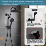 Hibbent cUPC Certified Self-cleaning Shower Head Combo, High Pressure 10'' Rain Showerhead with 3-Spray Handheld, All Metal Arm with Easy Reach 4-way Diverter, 71" Hose & Holder, Oil-rubbed Bronze