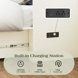 LUXOAK Twin Murphy Cabinet Bed with with Storage & Charging Station