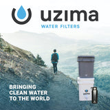 Uzima UZ-2 Camping Water Filter and Drinking Water Filter System, Portable Survival Camping Essentials, Backpacking Purification Gear for Glamping, Hiking, and Hunting Essentials and Military Gear