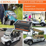 CHINS 48V Lithium Battery Golf Cart 105AH, Includes 18A Charger, Monitor