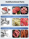 Commercial Meat Grinder, 1100W Electric Meat Grinder Heavy Duty, ETL Approved, 330LBS/H Meat Mincer with 2 Blades, 2 Cutting Plates, Sausage Tube for Kitchen Restaurant Butcher Store
