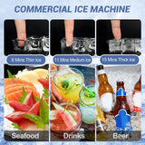 500 lbs High-Output Commercial Ice Machine Freestanding Self-Clean Durable
