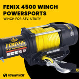 Novawinch FENIX 4500 Synthetic Winch Rope - 4500 lb Rated Line with 1/4 in x 55 ft Synthetic Rope - Mechanical Load Holding Brake and Aluminum Hawse Fairlead for Controlled Pulling Applications