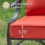 MIXPATIO 6-Piece Patio Conversation Set, Rocking Chairs, Coffee Table, Red
