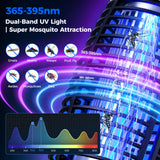 Bug Zapper Outdoor, 4-in-1 Cordless Mosquito Zapper, Rechargeable 4000mAh Waterproof Electric Mosquito Trap with Auto/SOS Mode, Portable Night Light for Camping, Patio, Backyard & Home