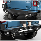 OEDRO Rear Bumper w/ 2 LED Lights Fits for 18-26 Jeep Wrangler JL 4Dr/ 2Dr