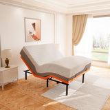 ESHINE Adjustable Bed Frame + Memory Foam Hybrid 14 Inch Mattress(Medium Soft), Bluetooth App Control, 5 Minutes Installation, Head and Foot Incline, King, 2000 Series