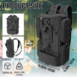 LIWSHWZ Fishing Tackle Backpack with Rod Holders,20L Lightweight Fishing Bag Storage Tackle Box Backpack for 3600 or 3700 Trays,Water Resistant Tackle Bag with Four Pockets (8.66” x 5.90” x17.52”)