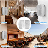 Herdio 8 Inch 600W Outdoor Bluetooth Speakers Waterproof with Powerful Bass, TWS Pairing Wall Mount Durable Loud Sound System | Ideal for Large Spaces: Commercial Areas, Spacious Backyards (White)